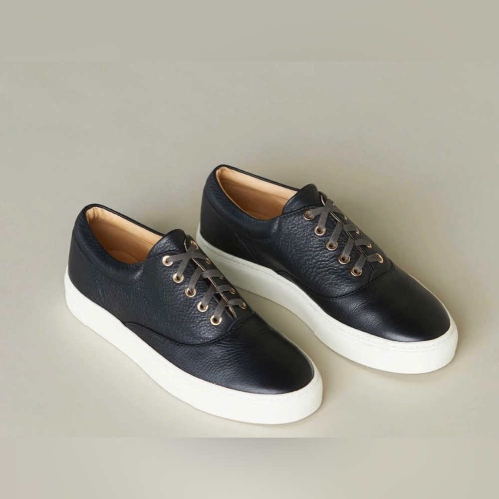 Nisolo Elayna Black Leather Sneakers size 7